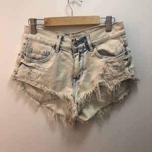 Ombré high waisted shorts